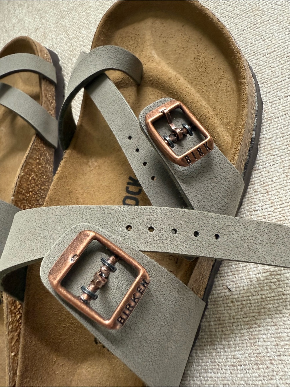 NWT Birkenstock Mayari Birko-Flor Sandals Stone Gray Size 39 US 8-8.5 - Picture 13 of 13